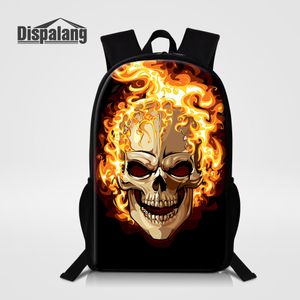 Män Personlig Cool Skull Backpack Boy Fashion School Bags Barn Utomhus Resor Axelväska Primär Student Mochila Male RuckSack Pack