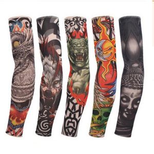 Nylon Elastyczne Fake Tymczasowe Tatuaż Rękaw Outdoor Arm Sleeve Anti-UV Krem przeciwsłoneczny Wędkarstwo Jazda Elastyczny Rękaw Tatuaż Ramię Pończochy