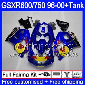 Corpo + serbatoio per SUZUKI SRAD GSXR 750 600 GSXR600 96 97 98 99 00 291HM.24 GSXR-600 GSXR750 Blu giallo rosso 1996 1997 1998 1999 2000 Carene