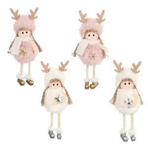 Hanging Christmas Tree Pendants Angel Plush Doll Xmas Home Table Display Window Decoration New Year Gifts Party Ornaments JK1910