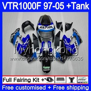 Corpo per HONDA SuperHawk VTR1000F 97 98 99 00 01 02 256HM.24 VTR1000 F VTR 1000 F 1000F Repsol blu 1997 1998 1999 2000 2001 2002 Carenatura