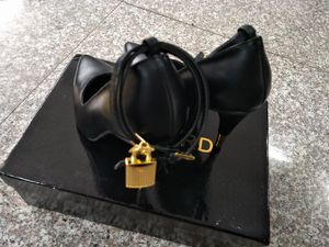 Schaffell Damen kostenlos 2015 Versand Leder 11cm High Heel Dress Schuhe Metall Lock Key Spirited Toe Schwarz Größe 35-42 ADE87