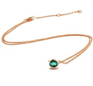 Fashion-y Simple Style Crystal Pendant Necklace Rose Gold Color Fashion Jewellery Crystal Beautyful Nacklace Free Shipping