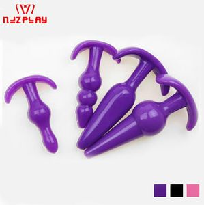 2022 Newest Anal Toys Style Small Middle Big Butt Bullet Adult Sexy Toy Silicone Plug Plated Jeweled Stopper Anus Sex Product Ass Stopper