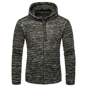 Męski sweter jesień zimowe swetry dzianiny kardigan płaszcz z kapturem swetry kurtka obejść casual slim fit bluties dzianiny dla mężczyzn J181207