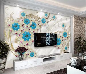 Photo Wallpaper 3d Squisito ed elegante Point Jewel Living Room TV Background Bound Wall Painting Wallpaper