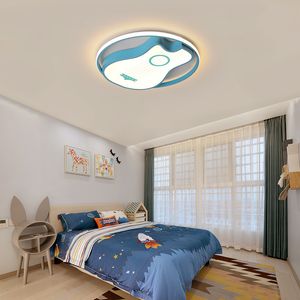 Acrylic Round Circle UFO Barn Boys LED Bedroom Ceiling Light Lamp Fixtures 110V-240V för barns barnsäng rumskola