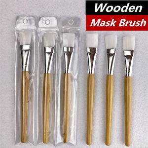 Face mask brush Applicators tools wooden handle brushes makeup special beauty tool wholesale Make up accessories free ship 10