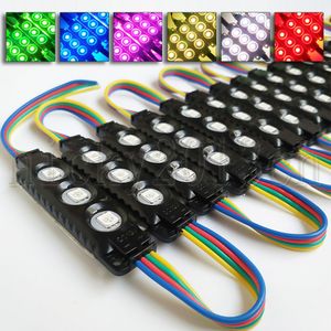 Superhelles 12-V-5050-RGB-LED-Modul, Lichtleiste, Bandlampe, 3 LEDs, Spritzguss, schwarzes ABS, wasserdicht, mehrfarbig wechselnder Frontfenster-Leuchtkasten, Kanal-Buchstabenschild