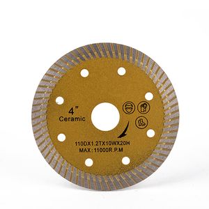 Telhas cerâmicas Turbo Diamond Saw Blades 4,3 Polegada D110mm Disco de Borda Contínua Sinterizada Corte Rápido sem Lascar 10 PCS