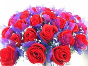 36 Köpfe Derrick Rose Brauthochzeitssträuße Künstliche Blumen Seide Rosefloyd Rosenkörper rote Rosensträuße kostenloser Versand