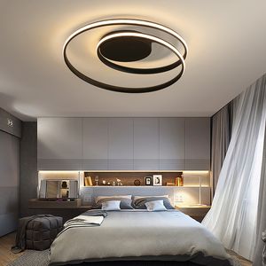 Lampadario moderno Illuminazione a led per soggiorno Camera da letto Luce per decorazioni per la casa con telecomando Lampadari bianchi neri