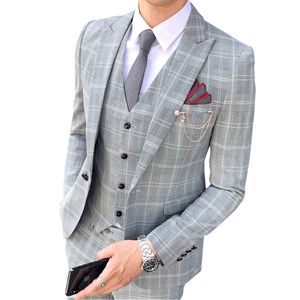 Men's Suits & Blazers 2021 Business Casual Dress Single Breasted Summer Clothing Boutiquehigh Quality Wedding Banquet Suit Three-piece Suit.