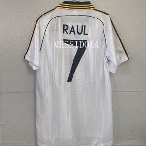 1998 1999 2000 Retro Soccer Jerseys Vintage Classic Raul Hierro R.Carlos Real Madrids Futbol koszulka Camisa Futebol Koszulki Zestawy Men Maillots de Football Jersey