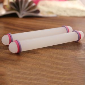 Plastic White Non-stick Fondant Rolling Pin Non-stick Glide Cake Dough Roller Decorating Cake Backing Roller yq00423