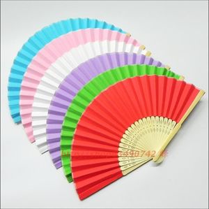 Blank White Paper Folding Hand Fans Students Child DIY Fine Art Painting Practice Programs Fan 8" 10pcs/lot Free shipping