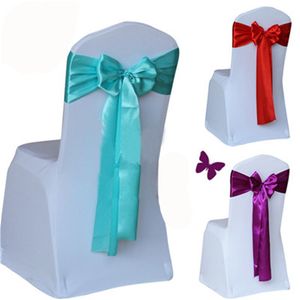 Wholesale satin chair cover sashes for sale - Group buy Cheap Color Wedding Chair Cover Sash Satin Fabric Bow Tie Ribbon Band Decoration Hotel Party Supplies ST500
