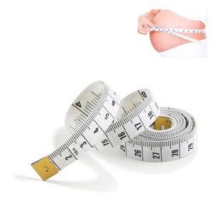 Fashion Portable White Body Measuring Ruler Inch Sewing Tailor Tape Measure Soft Tool 1.5M Sewing Measuring Tape Ring Sizers