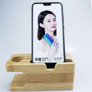 Bambu Masaüstü Standı Apple İzle iPhone Cep Telefonu Tutucu Şarj Dock İstasyonu