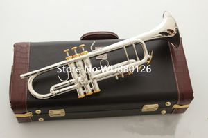 Hot Sell LT180S-37 Trumpet B Flat Silver Plated Professional Trumpet Musical Instruments with Case Free Shipping