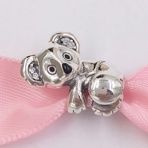 Andy Jewel 925 Sterling Silber Perlen Koala Charm Charms passend für europäische Pandora-Schmuckarmbänder Halskette 798431C01