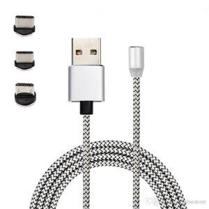 Magnetiska USB-kablar 1m 2m Snabb Laddledning för Samsung S20 Not20 S10 Typ C Kabel