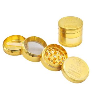 The latest 39X36MM size metal smoking grinder four-layer zinc alloy gold medal smoke grinder smashing device Support customized logo