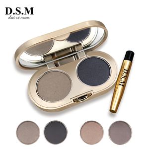 D.S.M Professionell ögonbryn Pulver 2 Färger Vattentät Ögonbryn Non-Smudge Eye Brow Makeup Eye Shadow Palette Cosmetics Makeup Kit