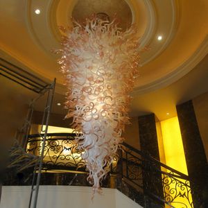 ランプのホワイヤーシャンデリアペンダントランプアートの装飾60インチLEDの球根ガラスモダンなクリスタルシャンデリアライトリビングルームの階段ライト