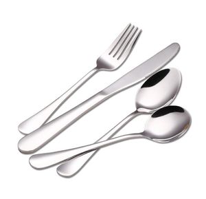 Högkvalitativ silver bestick bestick sätter sked gaffel kniv tesked rostfritt stål dinnerware set lyx bestick porslin set