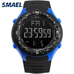 لـ 5BAR مقاوم للماء SMAEL Watch S- مقاومة الصدمة الباردة يشاهد الرجال الرياضي العسكري 1342 LED DIGITAL