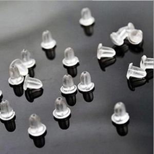 2000pcs/lot Clear Soft Silicone Rubber Earring Backs Safety Bullet Stopper Rubber Jewelry Accessories DIY Parts Ear Plugging