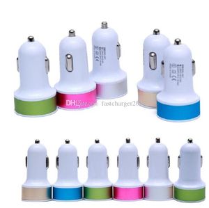 Dual USB 5V 2.1A Bil Charger Auto Power Adapter Chargers för iPhone 7 8 x 11 12 13 14 15 Pro Max Samsung S20 S23 Huawei Android Phone PC GPS