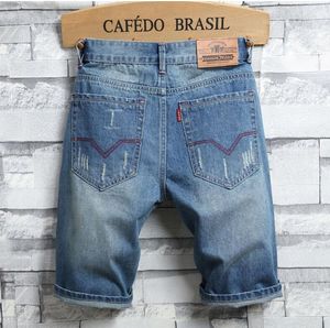 Mens Ripped Denim Shorts Jeans Vintage Fashion Designer Washed Knee Length Summer Hip Hop Short Pants Trousers