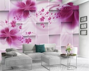 カスタム3Dフラワーの壁紙ファンタジーレッドフラワースクエアデジタル印刷HD装飾的な美しい壁紙