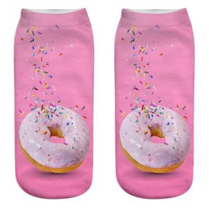 Andningsbara Donut Socks Catoon Design Print Foods Strumpor Sommar Harajuku Hip Hop Socks För Kvinnlig Kvinnor Tjej Sport Sock Partihandel