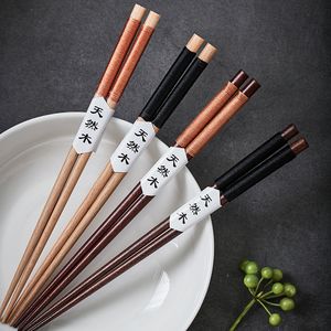 5 par träpinnar handgjorda japanska korea pinnar set hållbara naturliga trä sushi pinnar set bordsvärde gåva