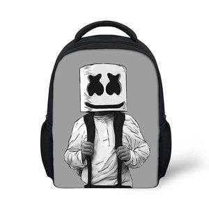 Designer- Marshmello ryggsäck för barn pojke tjejer kvinnlig ryggsäck tryck skolbag skola levererar casual mask dj satchel