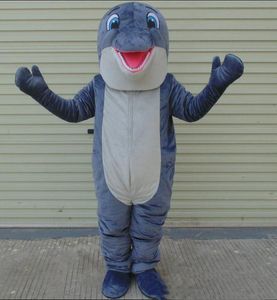 2019 alta qualidade boa visão cinza golfinho mascote traje para adulto para vestir for sale