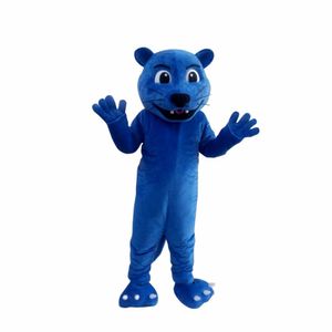 Dia das bruxas Pantera Azul Traje Da Mascote Dos Desenhos Animados de Alta Qualidade leopardo Animal Anime caráter personagem de Carnaval de Natal Trajes de Festa