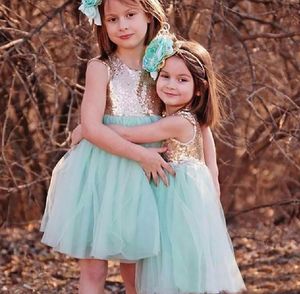 Blomma flicka klänning för prinsessan flicka tulle sequined sash nya ankomster blomma tjejer klär sig första nattrakta klänningar
