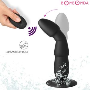 Realistico Dildo Vibratore Anal Plug Massaggiatore della prostata Ventosa Masturbatore per uomo Butt Plug a distanza Vibratore anale Prodotti del sesso Y19062102