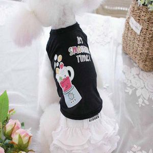 New pet dog cotton vest spring and summer wear elastic ice porcelain cotton dog clothes pet apparel cotton elastic water porcelain vest