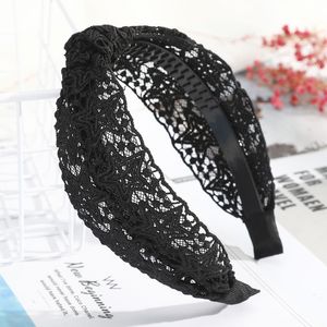 Haimeikang Новой Ткань Hairband Женщины Девушка Нескользящий волос голова обруч лента аксессуары сетка пряжа кружево Широкого оголовье головной убор