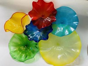 100% Hand Blown Murano Glass Wall Plates Lamp Chihuly Style Modern Art Deco