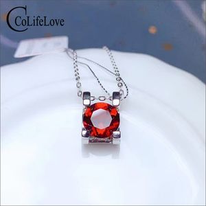 毎日の着用のための銀製のガーネットジュエリー925銀ガーネットジュエリーのためのColife Jewelry Classic Garnet Pendant