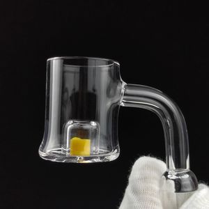 25mm CAD Quartz Banger Rökningstillbehör Thermochromic Bucket Core Rvan Shore Nail With Yellow Domeless Quartz Nails For Glass Water Pipes