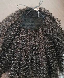 Atacado extensões de cabelo pônei humano crespo cabelo encaracolado cordão rabo de cavalo para as mulheres negras