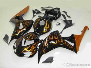 100% fit Fairings para Honda CBR1000RR 2006 2007 black orange flames Kit de carenagem para molde de injeção CBR 1000 RR 06 07 BX23