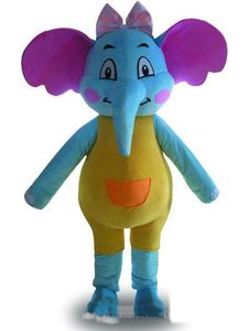 2019 Fabriksförsäljare Hot Blue Beautiful Elephant Fancy Dress Cartoon Vuxen Animal Mascot Kostym Gratis frakt